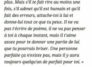 Je sais que je ne suis pas parfait, et je sais que toi non plus